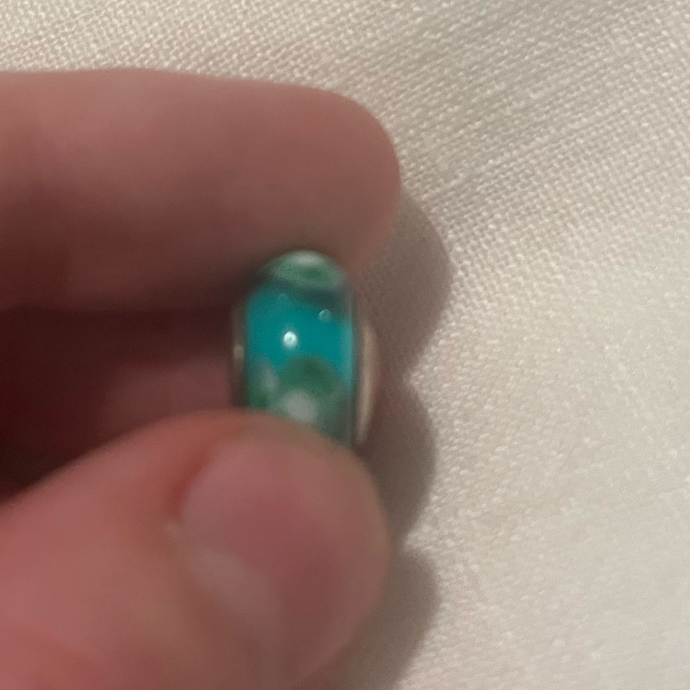 Cerulean blue Murano glass charm